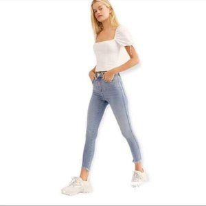 Free People Raw High Rise Jegging Jeans Sierra Blue Size 30